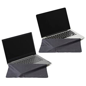 CLEAN SCREEN WIZARD マイクロファイバークリーニングクロス 14インチ MacBook Pro 14インチおよびコンピュータノートパソコン14インチに対応 ブラックスクリーン/キーボードカバー2枚