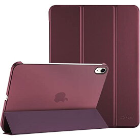 ProCase iPad 10世代 ケース 2022 10.9インチ A2696 A2757 A2777 軽量 耐衝撃 三つ折り スタンド スマートカバー ワイン