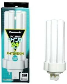 パナソニック 10個セット コンパクト形蛍光灯 24W ナチュラル色(3波長形昼白色) ツイン蛍光灯 ツイン3(6本束状ブリッジ) FHT24EX-N_set