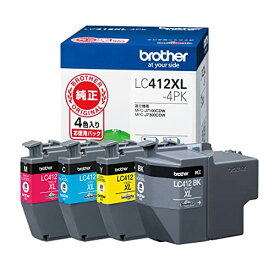 ブラザー工業 ブラザー純正 インクカートリッジ4色パック(大容量)LC412XL-4PK対応型番:MFC-J7300CDW、MFC-J7100CDW他 ブラック 小
