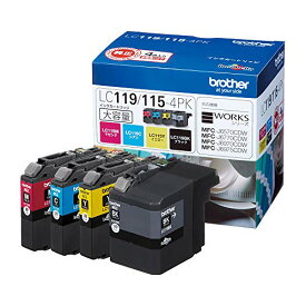 ブラザー工業 brother純正 インクカートリッジ4色パック(大容量) LC119/115-4PK 対応型番:MFC-J6973CDW、MFC-J6770CDW、MFC-J6573CDW 他