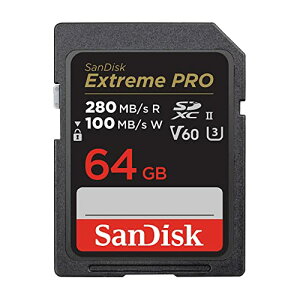 TfBXN Ki SanDisk SDJ[h 64GB SDXC Class10 UHS-II V60 ǎő280MB/sExtreme PRO SDSDXEP-064G-GHJIN VpbP[W