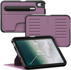 ZUGU iPad Mini ケース 2021 第6世代 極薄 落下衝撃保護 7段階スタンド機能 Apple ペンホルダー ワイヤレス充電 オートスリープ スマートカバー (iPad Mini 第6世代 カバー ベリーパープル)