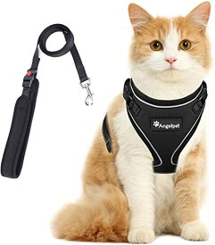 猫 猫用 ハーネス 胴輪 猫具 ねこ ネコ 子猫 子犬 小型犬 散歩 お出かけ 抜けない ベスト ソフト胸あて 軽量 頭を通さずマジックテープで装着 サイズ調節可 夜反射 通気メッシュ (Sサイズ (x 1), ブラック_02)