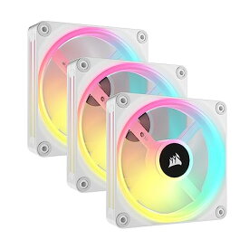 CORSAIR iCUE LINK QX120 RGB スターターキット White 120mm PWM RGB PCケースファン (ファン3個、iCUE LINK システムハブ ケーブルセット) CO-9051006-WW