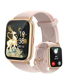 RUIMEN スマートウォッチ 通話機能付き レディース Smart Watch iPhone アンドロイド対応 女性生理周期管理 歩数計 腕時計 着信通知 睡眠管理 懐中電灯 天気予報 音楽制御 消費カロリー IP68防水 長持ちバッテリー ストップ