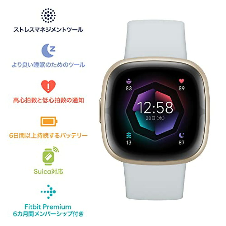 楽天市場】Suica対応 Fitbit Sense 2スマートウォッチ ブルーミスト 6 