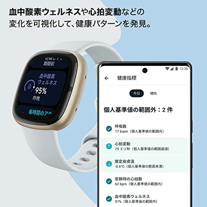 楽天市場】Suica対応 Fitbit Sense 2スマートウォッチ ブルーミスト 6 
