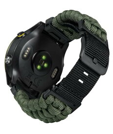 コンパチブル ガーミン交換ベルト20mm 22mm 26mm コンパチブルGARMIN ウォッチナイロンスポーツバンド 耐久性の高い編み込み 550 パラコード スマートウォッチバンド 軍事風 互换Forerunner/互换Instinct/互换Fen