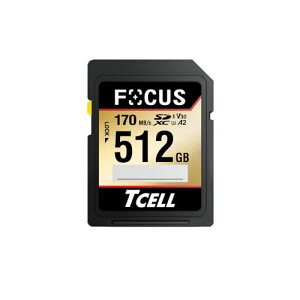 TCELL FOCUS p SDJ[h 512GB A2 SDXC UHS-I[J[h U3 V30  4K UHD Full HD rfI (őǏox170MB/s ő发x125MB/s) Ή Canon/Nikon Ȃ