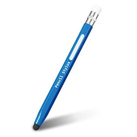 エレコム タッチペン 持ちやすい鉛筆型 スマホ/タブレット 対応 シリコン ブルー P-TPENBU