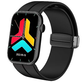 Lamshaw for Newluck バンド, スポーツ シリコン 磁気クラス 交換バンド 長さ調節バンド 交換ベルトストラップ 対応 Vikisda Qx7 1.85インチ大画面スマートウォッチ 2023 / Seefox Qx7 1.85イン