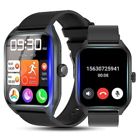 スマートウォッチ 通話機能付き iPhone対応 アンドロイド対応 腕時計 Bluetooth5.3 Smart Watch 1.96インチ大画面 IP67防水 歩数計 100種類運動モード 200+文字盤自由設定 IP67防水 音楽再生 着信 メッセ