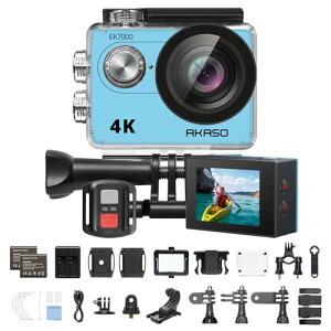 AKASO ANVJ 4K30FPS 20MP J WiFi Type-CO}CNΉ 40Mh HDMIo 170xLpY Rt 1050mAhobe[2t ANVJ EFAuJ LxȃA