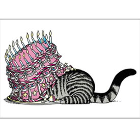【クリバンキャット】猫のバースデーカード　バースデーケーキ