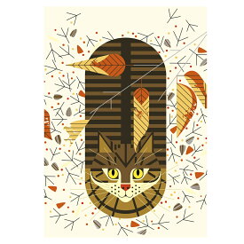 【チャーリー・ハーパー】猫のブランクノートカード　パーフェクトパーチ