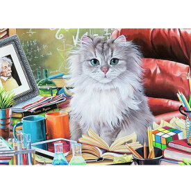 【ジェニー・ニューランド】猫のブランクノートカード　アインシュタイン