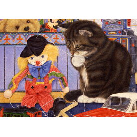 【アン・モーティマー】猫のブランクノートカード　キティ・プレイタイム