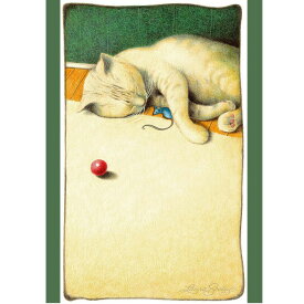 【ローラ・シーリー】猫のブランクノートカード　アフタヌーンナップ