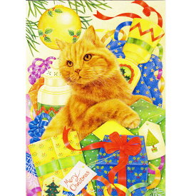 【アン・モーティマー】猫のクリスマスカード　ジンジャーのクリスマス