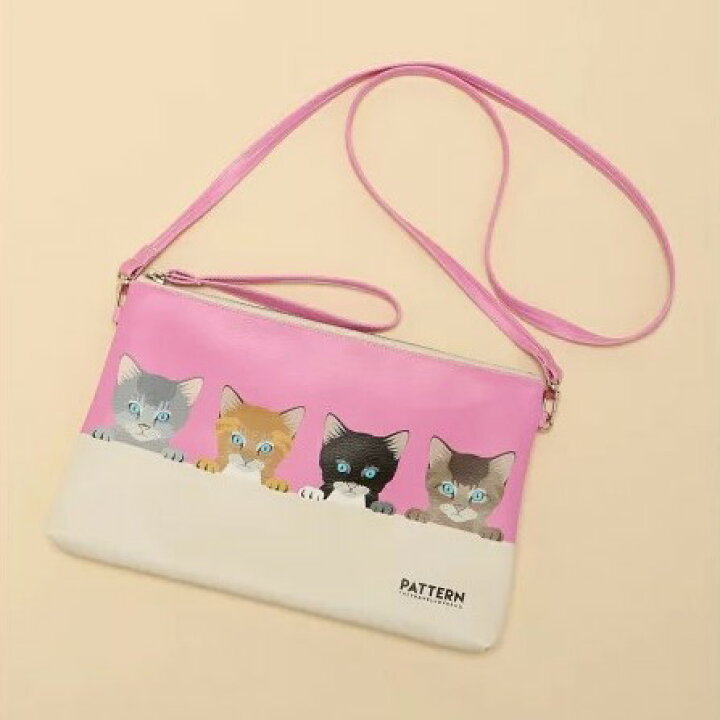 楽天市場】【PATTERN Thetravellovebag】猫のショルダー付クラッチ 