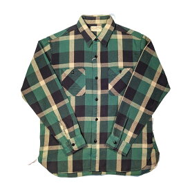 SUGAR CANE/シュガーケーン TWILL CHECK WORK SHIRT ツイルチェック 長袖フランネルシャツ SC29156 グリーン