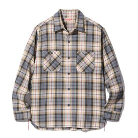 SUGAR CANE/シュガーケーン TWILL CHECK WORK SHIRT ツイルチェック 長袖フランネルシャツ SC29151 ベージュ