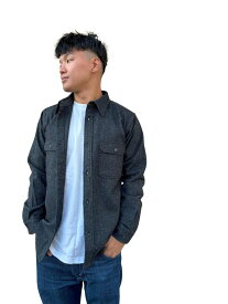 【FIVE BROTHER】LIGHT WOOL WORK SHIRT フランネルシャツ (152053) ブラック