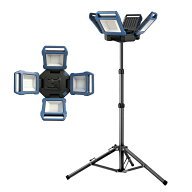 LED投光器 60W 三脚スタンド付き マキタ 18V対応 作業灯 Makita対応 7つ点灯モード 2段階調光 電池なし …