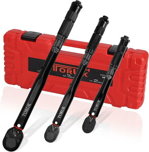 3点組 トルクレンチ セットプレセット型 1/2 28-210N.m 1/4 2-24N.m 3/8 5-60N.m 自動車用 タイヤ交換 オートバイ 機械の整備 作業工具 収納ケース付き 校正証明書・日本語取扱説明書付