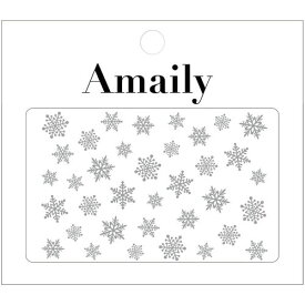 Amaily ネイルシール NO.3-22 雪の結晶 シルバー ネイルアート ネイルシール アメイリー スノー クリスマス
