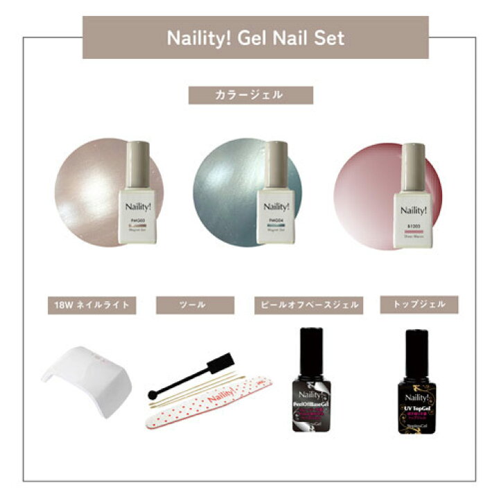 楽天市場】限定 Naility! ジェルネイルセット コンパクトライト付き 