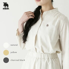 moz sweden 7分袖 バンドカラー シャツ ( モズ 北欧 シャツ ブラウス 7分袖 レディース スタンドカラー 立襟 春 夏 秋 ナチュラル 上品 大きいサイズ 小さいサイズ アースカラー )