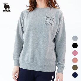 moz sweden クルーネック プルオーバー ( モズ 北欧 公式 トレーナー レディース スウェット 長袖 ミニ裏毛 大きいサイズ 杢グレー グレー ブラック ピンクベージュ ローズピンク ダークカーキ ネイビー M L LL )