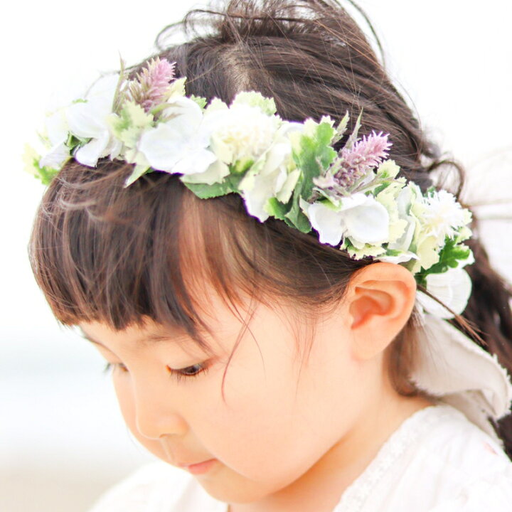 楽天市場 ベビー 花かんむり キッズ エリンジウムとコットンリボンの花冠 1 2 3 4 5 6 7 8歳 リボンで調節 ナチュラル グリーン ヘアアクセサリー 発表会 女の子 日本製 小学生 幼稚園 撮影 髪飾り 赤ちゃん 子供 高級 コットンレース セレモニー 花 80 90 100 110 1