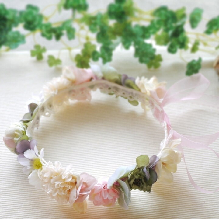 キッズ 花かんむり ヘアアクセサリー 花【マーガレットとピンクのシロツメクサ花冠】1/2/3/4/5/6/7/8歳 リボンで調節 日本製 ヘアバンド 赤ちゃん ベビー 子供 ベビーカチューシャ フォーマル ピンク かわいい バースデー セレモニー ドレス 80/90/100/110/120 ... handmade キッズアクセサリー5点セットᙏ̤̫͚ ♥︎︎∗︎*゜ ピンク 花 蝶々