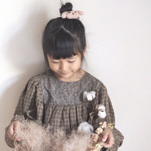 髪飾り 子ども 動物 ベロア リボン ベルベット ヘアアクセサリー キッズ ヘアピン 子供 【はなかんむりプードル キッズヘアクリップ】 赤ちゃん キッズクリップ ヘアクリップ ナチュラルカ