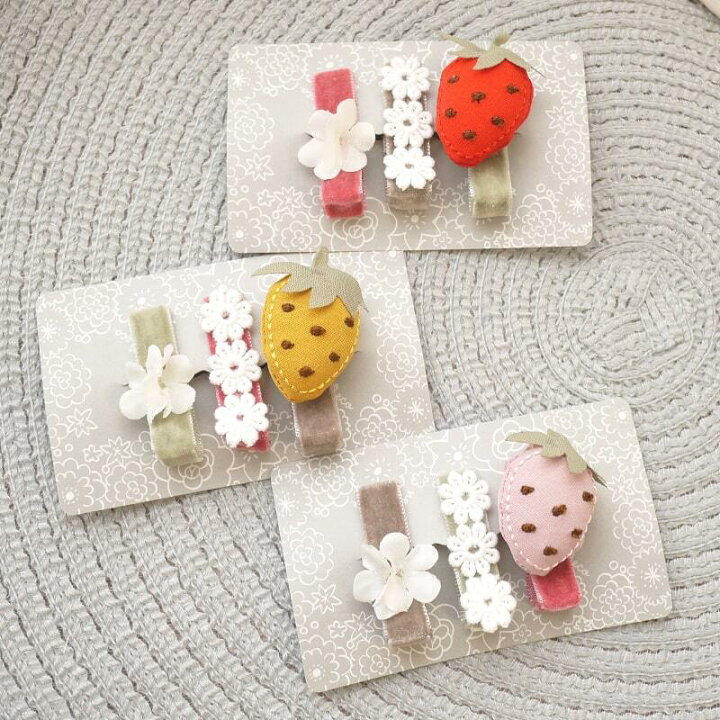 ヘアクリップ ヘアアクセサリーセット【3本セット Cottonstrawberryベビーヘアクリップ】苺 ベビー キッズ 女の子 ガールズ セット ヘアアクセ 赤 かわいい ピンク ヘアクリップ 髪飾り プレゼント 可愛い ギフト 新作 ナチュラル 赤ちゃん 前髪 くすみカラー ... 10点セットでとってもお得♪ お得な10点セット ヘアクリップ ヘアアクセサリー ガーリー 髪飾り 髪留め ヘアピン パーティー 花柄 女の子 ベビー キッズ