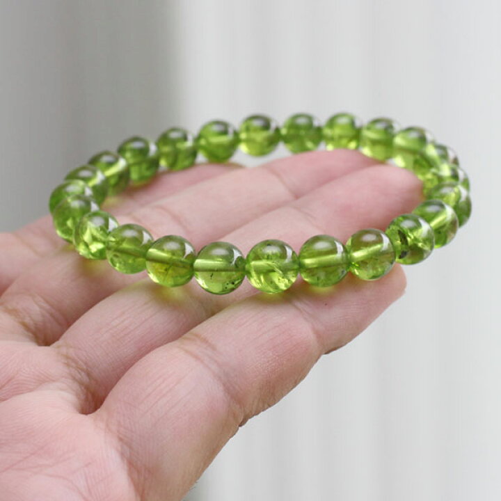 楽天市場】ペリドット ブレスレット 約8mm ストレート【パワーストーン  