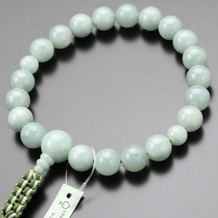 国産天然翡翠 彫り玉念珠 - メルカリ｜工芸品