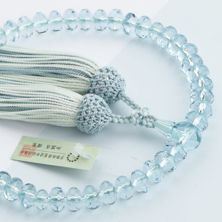 楽天市場】【現品お届け！】数珠 女性用 スターシェイプ ブルー 