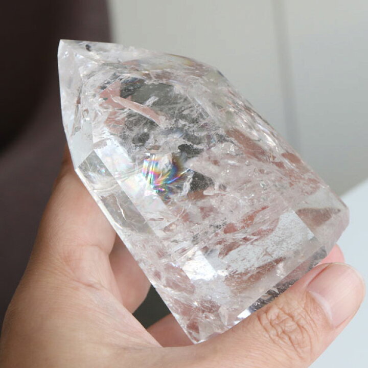 楽天市場】【現品お届け！動画あり】天然レインボー水晶ポイント 