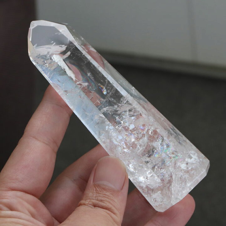 楽天市場】天然レインボー水晶ポイント ポリッシュ 約190グラム【原石  