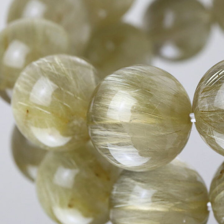 楽天市場】ラビットファー ルチルクォーツ ブレスレット 約15mm  