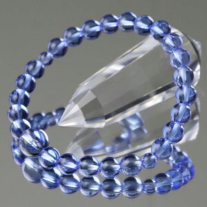 数珠ブレスレット 約7ミリ ブルークォーツ 【腕輪念珠 パワーストーン お守り プレゼント 青水晶 天然石 女性用 レディース 青 ブルー 7mm BIM 107070083】【送料無料】