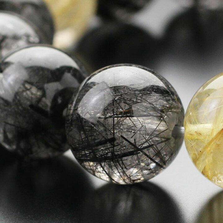 楽天市場】ブラックトルマリンクォーツ ルチルクォーツ ブレスレット  