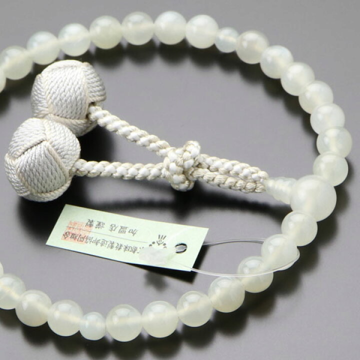 楽天市場】数珠 女性用 約8ミリ ムーンストーン 2色梵天房【略式数珠 