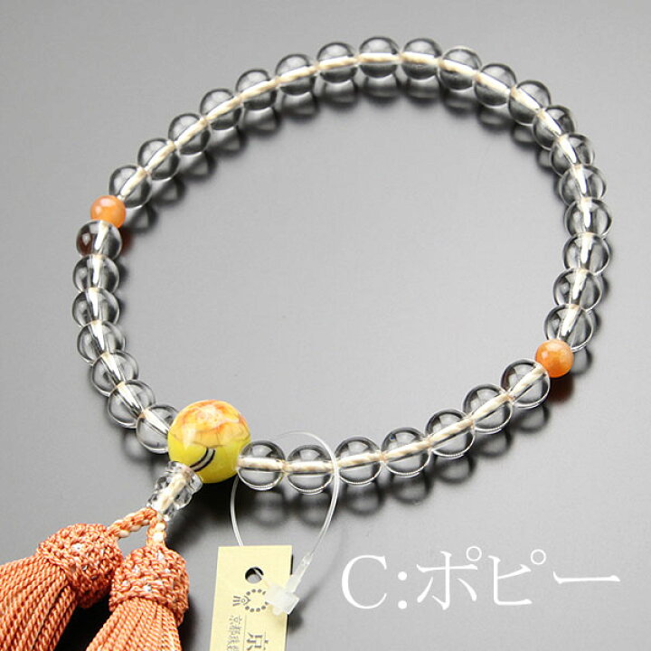 楽天市場】【選べる天然石12種】 数珠 女性用 約8ミリ 本水晶 清水焼 