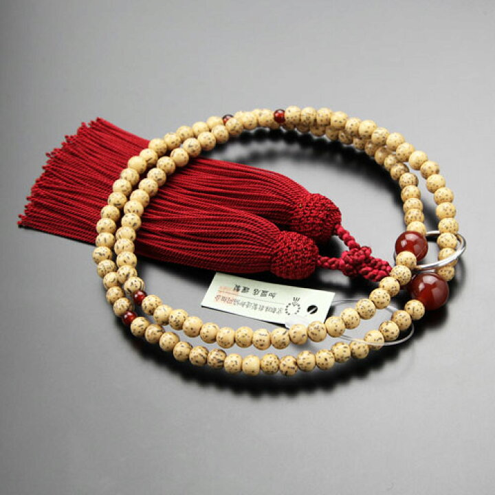 2550円 独特の素材 数珠 曹洞宗 女性用 星月菩提樹 メノウ仕立 8寸 宗派別念珠 数珠袋付き