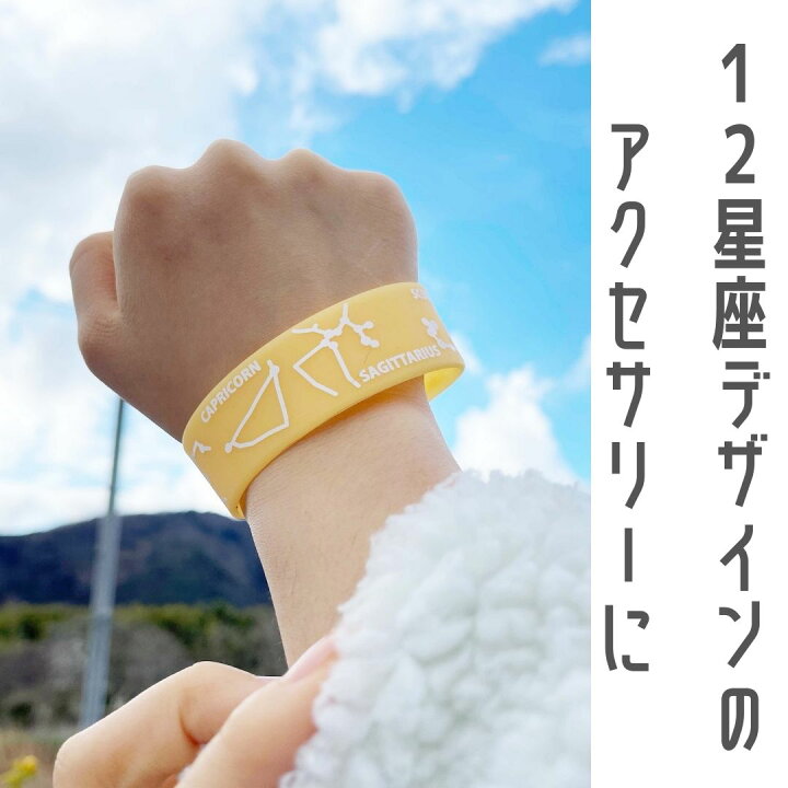 楽天市場 Xmasギフトバッグ付き 送料無料 暗闇で 光る 子ノ星教育社オリジナル 12星座 蓄光 シリコンバンド 春夏 秋冬 ２個 セット オレンジ ラババン リストバンド ラバーバンド おしゃれ かわいい 星座 天体観察 アウトドア ウォーキング ジョギング プレゼント
